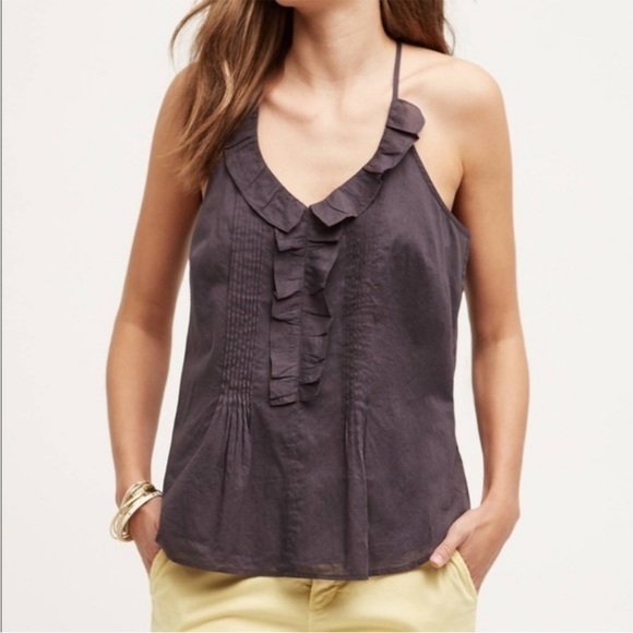 Anthropologie Tops - Anthropologie Les Cocotiers Ruffled Mora Tank in Gray size‎ small
